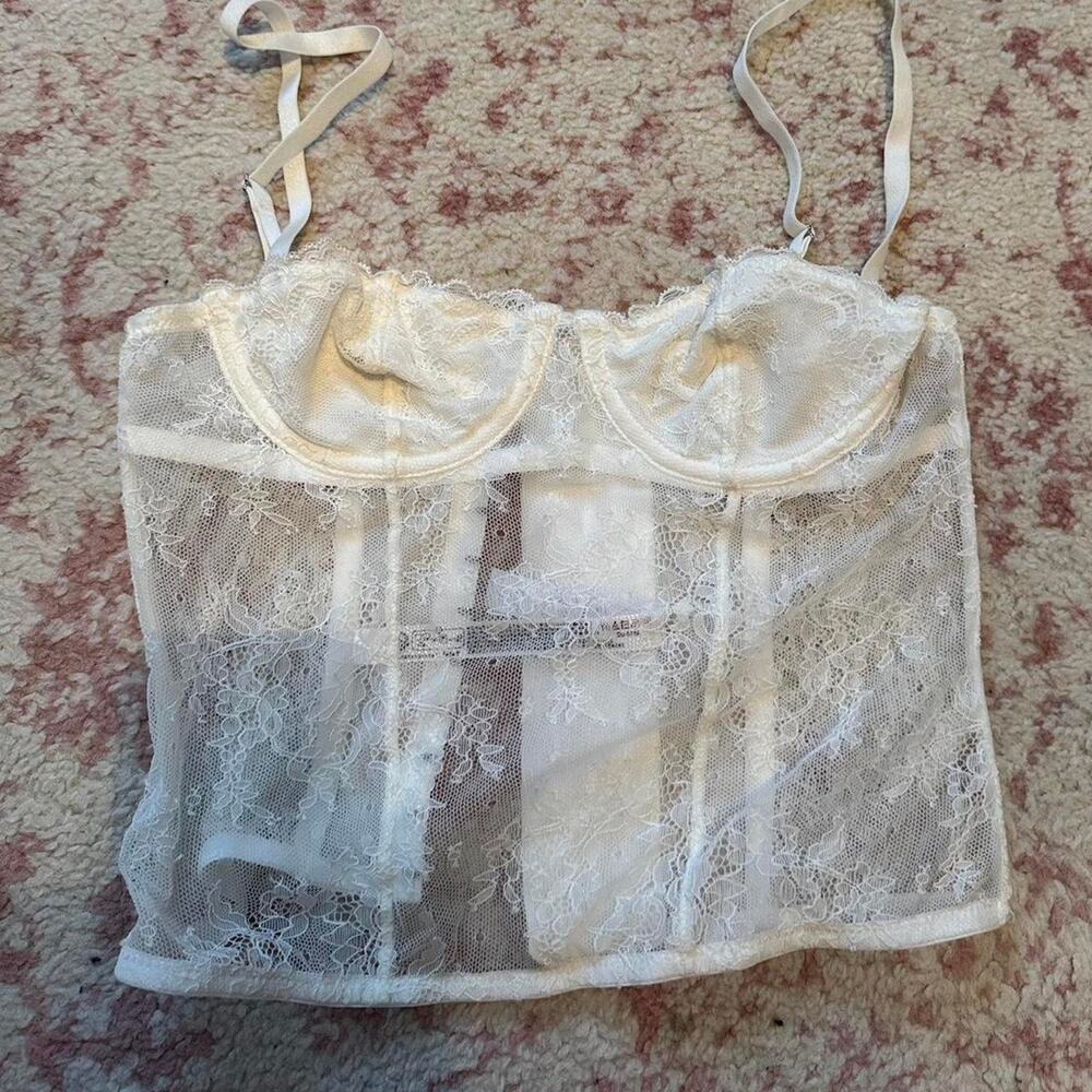 Urban outfitters white cream lace bustier corset